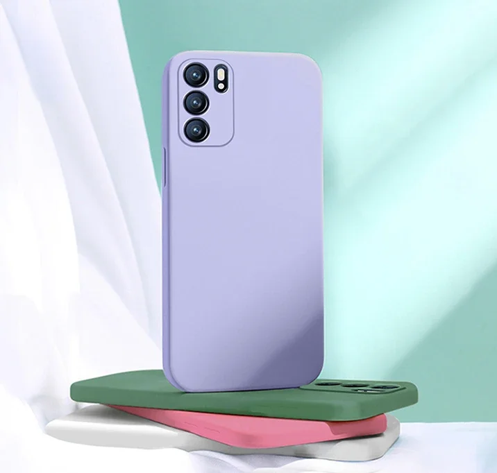 حافظة من السيليكون السائل لهاتف OPPO Reno 6 Pro Plus رفيعة للغاية لحماية Funda Reno6 6Pro ProPlus 5G غطاء هاتف أصلي كلاسيكي