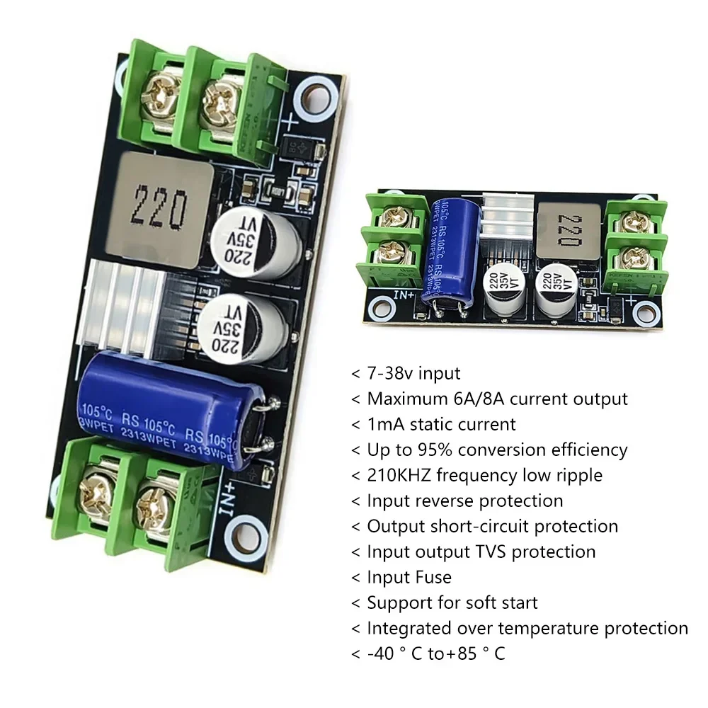 High Power Industrial 6A Step Down Module DC-DC 7-38V to 5V 12V 24V Buck Converter Voltage Regulator