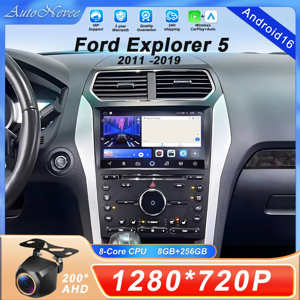 Auto Radio Android 16 For Ford Explorer 5 2011 -2019 Car Multimedia Player Navigation Stereo GPS No 2Din DVD Head Unit Dash Cam