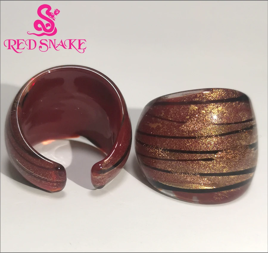 RED SNAKE Brand Fashion Ring Handmade Murano Glass Multifarious Rings RSMG0000#479