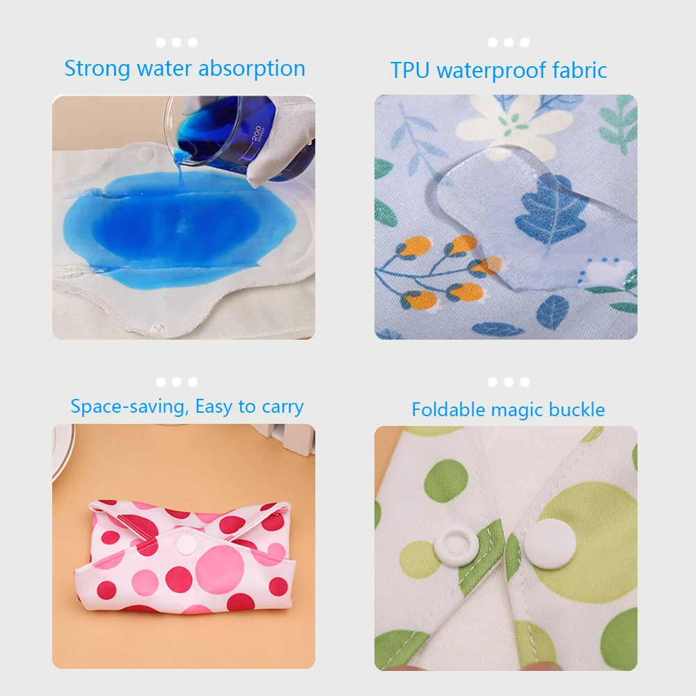 AIO 1Pcs 18*25cm Sanitary Pad Period Menstrual Gasket Pads Bamboo Cotton Pads Cloth Postpartum Nursing Napkin women Reusable