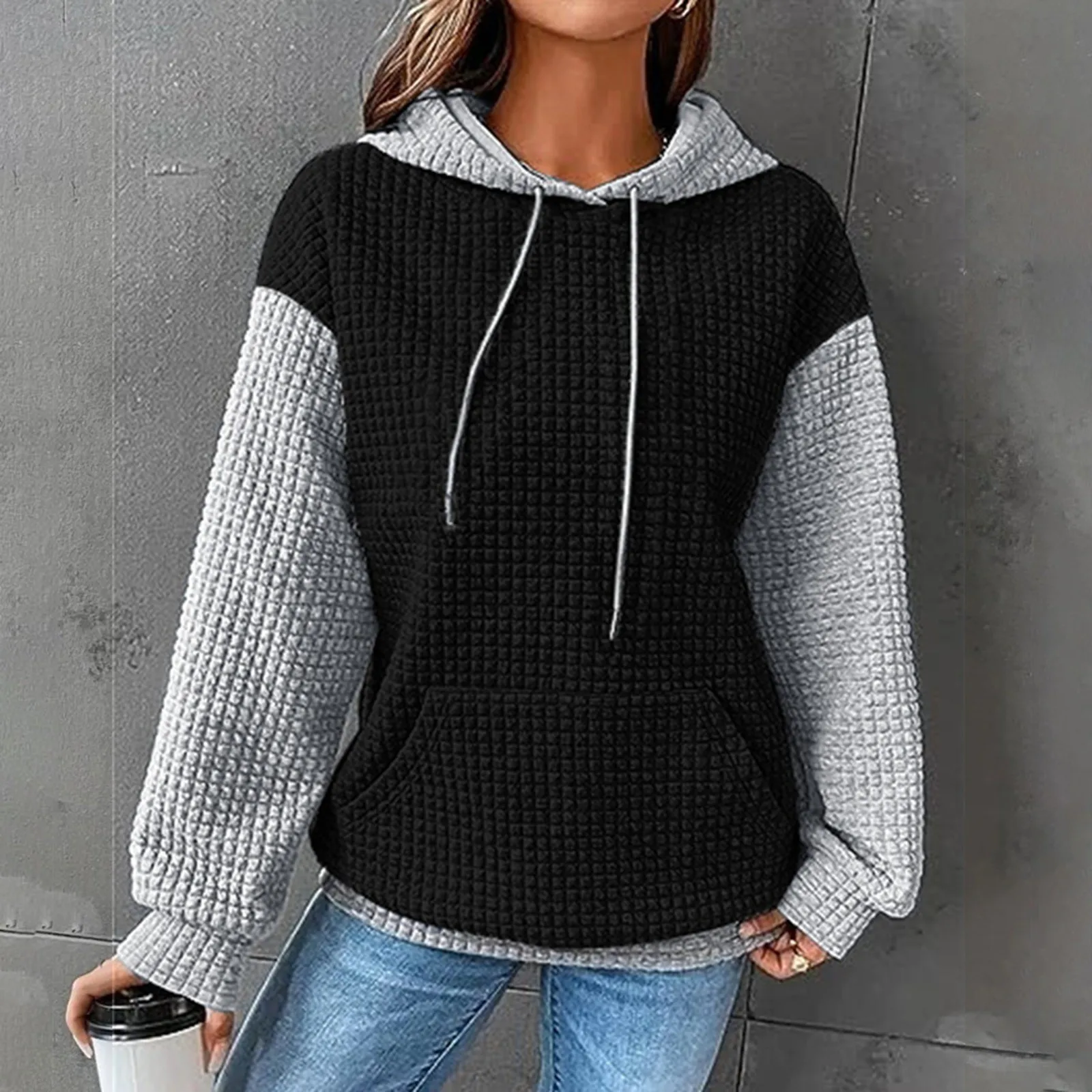 

Contrast Color Hoodie Blanket For Women Hoodie Causal Long Sleeve Hoodie Autumn Winter Warm With Pockets Pullover бомбер женский