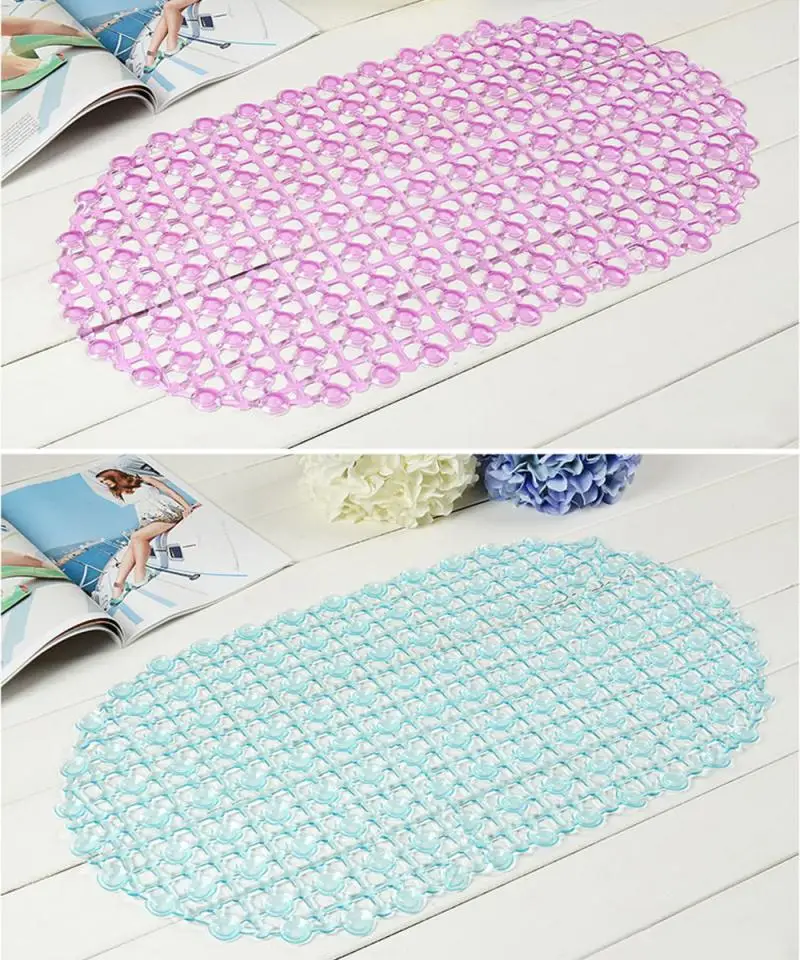 1 Pcs PVC Oval Water Drop Bathroom Non-slip Mat Bath Oval Bedroom Floor Shower Mat Absorbent Carpet Four-color Bathroom Tool