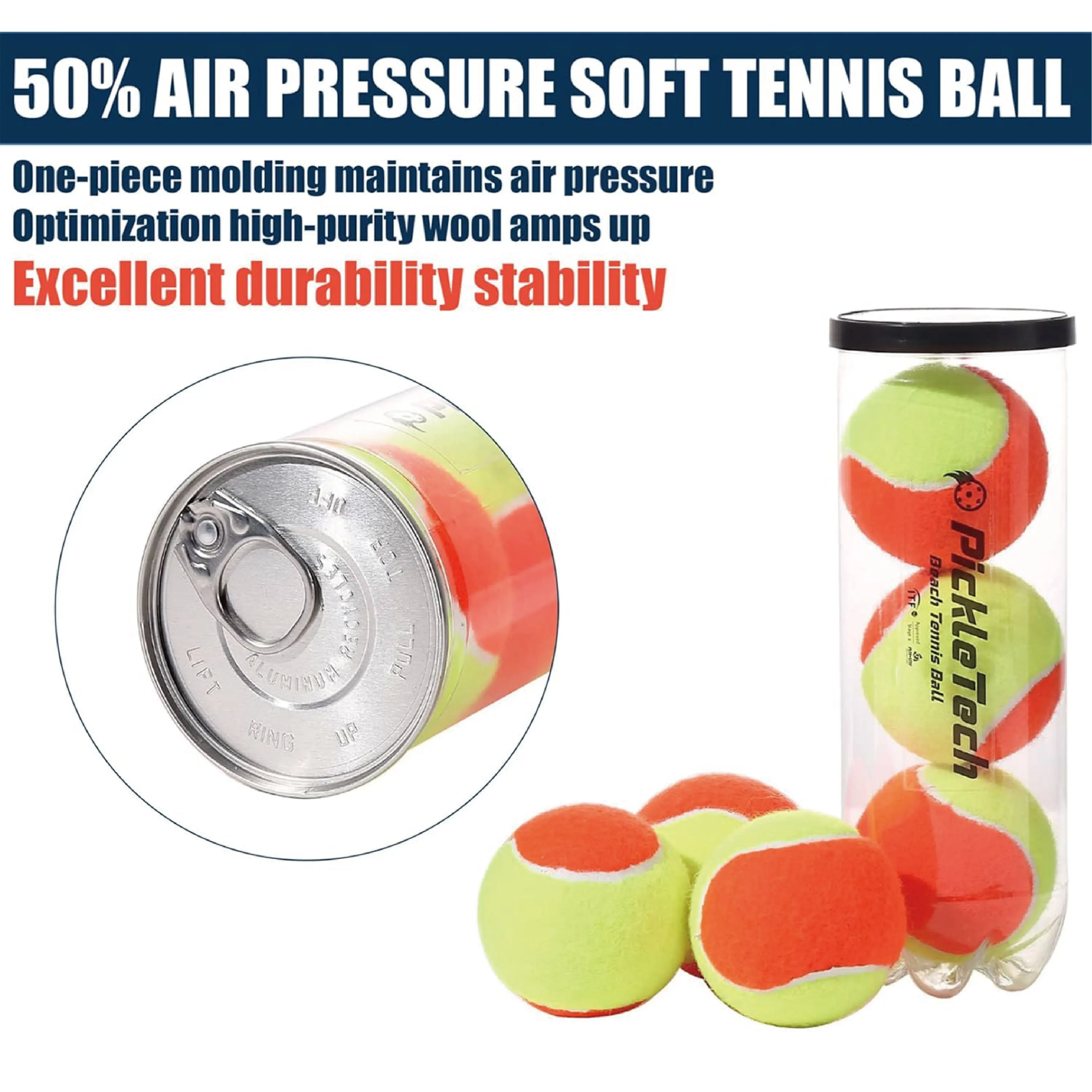

3/6/9PCS Professional Beach Tennis Ball 50% Pressure Tennis Training Game Ball Outdoor Dogs Bite and Chomp ITF Verification