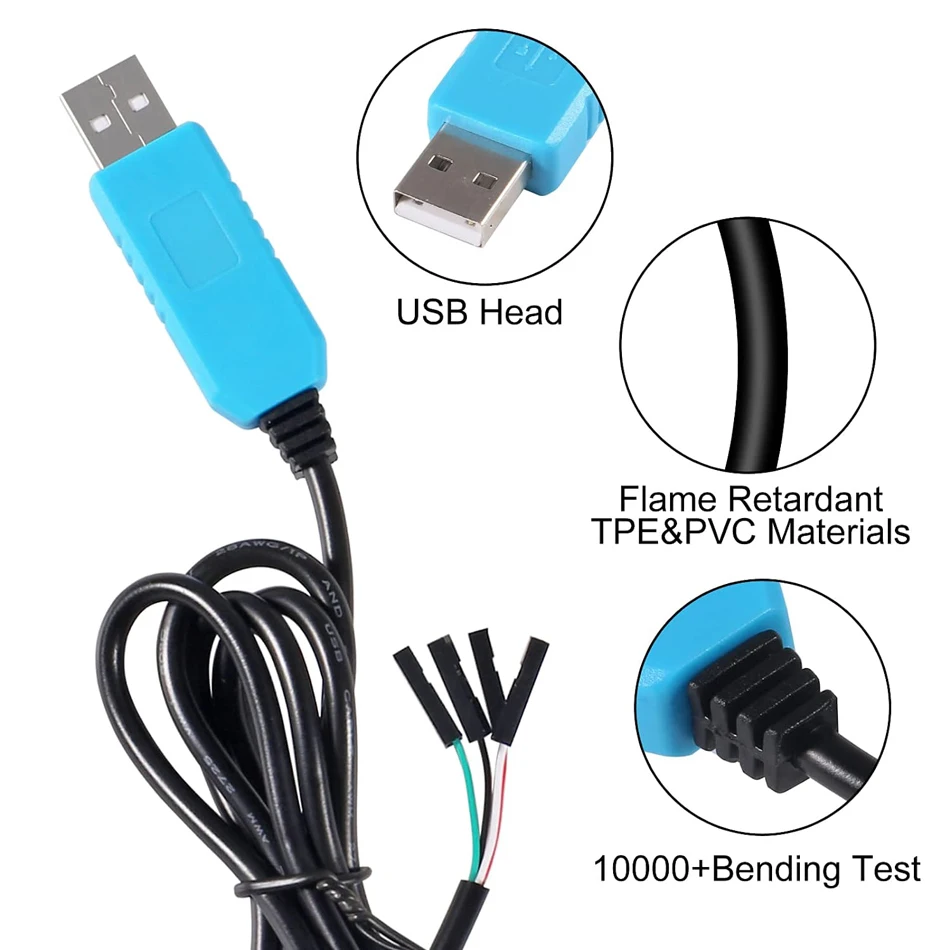 PL2303 TA USB TTL RS232 Convert Serial Cable PL2303TA Compatible with Win XP/VISTA/7/8/8.1