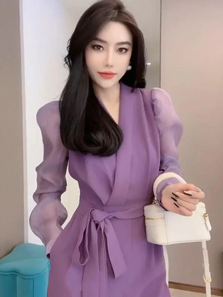 

Ele Faionable V-Ne Long Sve High Waist Straight Leg Jumpsuit Versatile Autumn New Arrival Premium Quali Women's ...