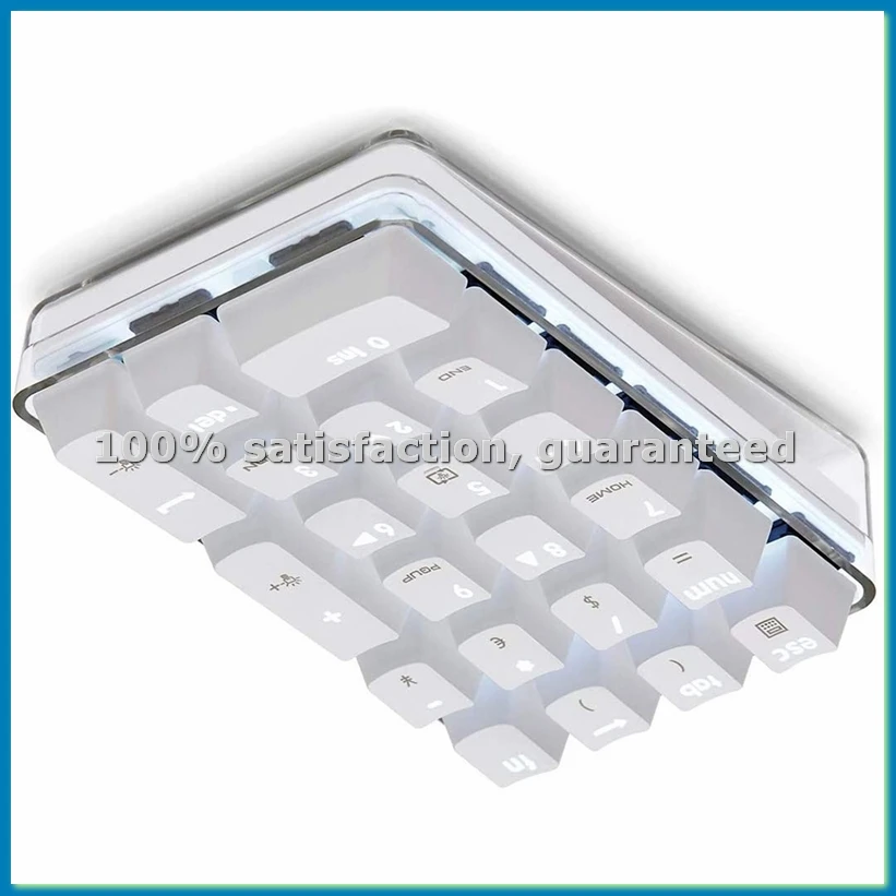 メカニカルテンキー-ブラウンスイッチ-有線ゲーミングキーパッド-クリスタルケース-ホワイトバックライト-21キー-ミニテンキーキーパッド-abfb