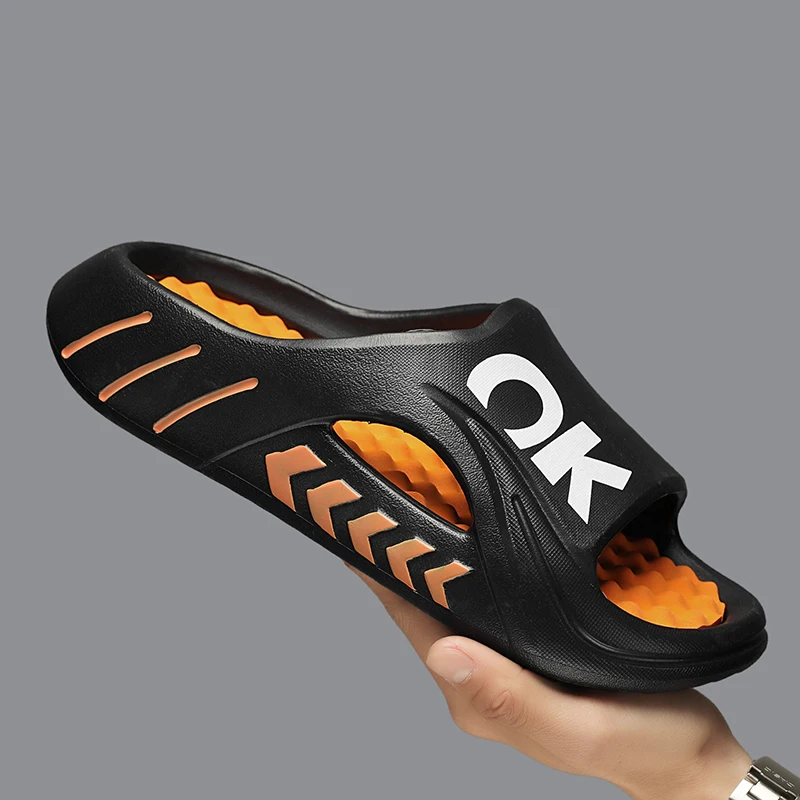 

Summer Men's Shoes Indoor Outdoor Beach Sandals Comfortable Breathable Soft Non-slip Flat Casual Shoes Men Slippers Size 46-47