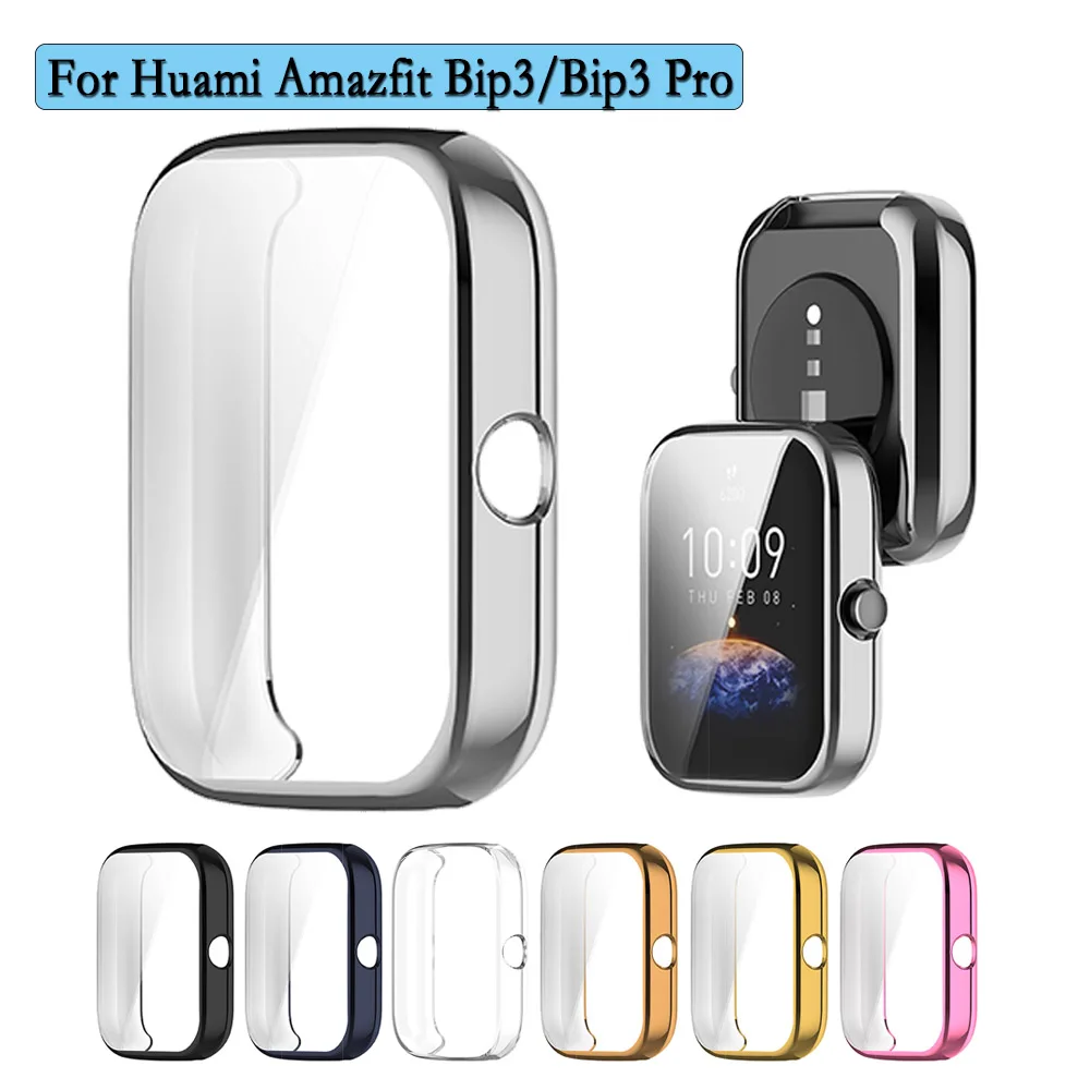 Funda de TPU para Huami Amazfit Bip3/Bip3 Pro, accesorios protectores de cobertura completa con suministros de protección de pantalla