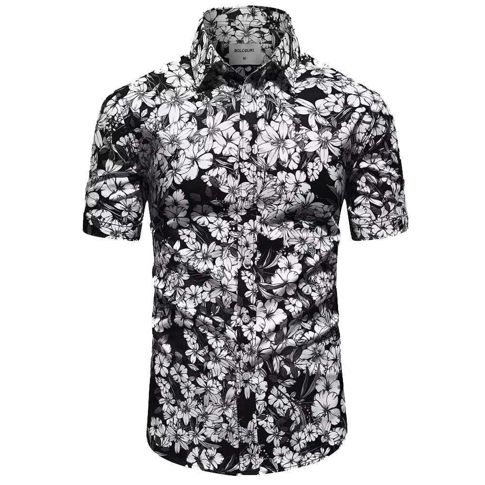 

New Men's Boutique Floral Print Shirt Men's Sweat Absorption Cardigan Men's Street Casual Clothing Men's Comfortable Fashion Top