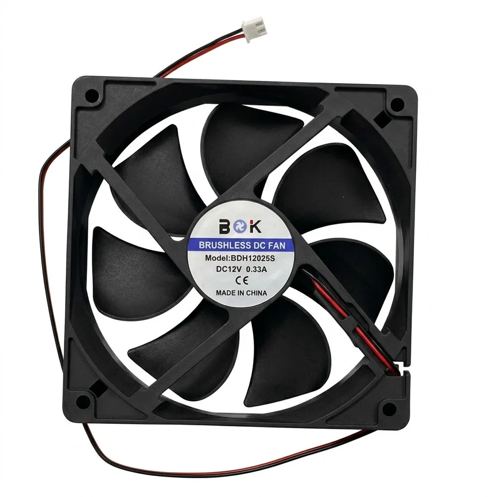 For BDK BDH12025S DC12V 0.33A 2-Wire Silent Cooling Fan
