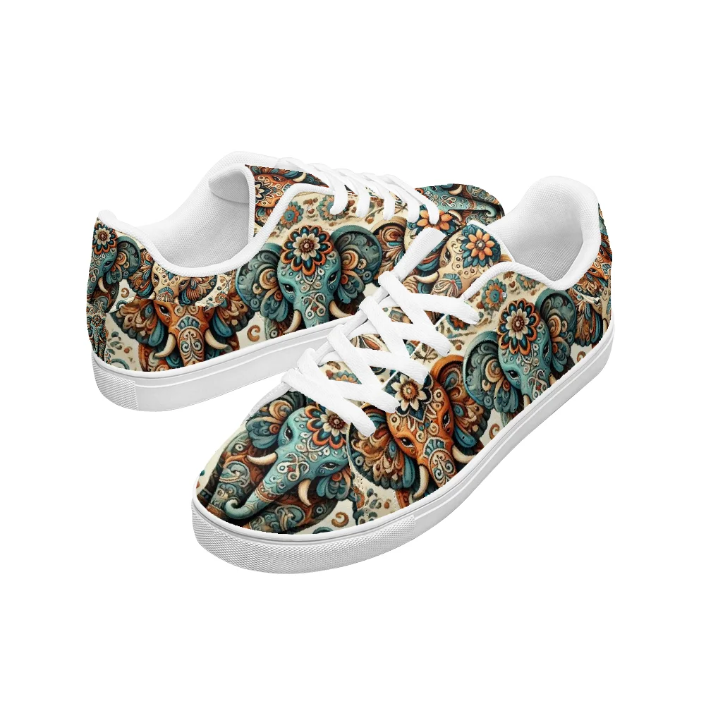 أحذية رياضية كاجوال بطبعة فيل، أحذية رياضية بيضاء أنيقة، أحذية رياضية مناسبة وأنيقة ومتعددة الاستخدامات للرجال والنساء #2