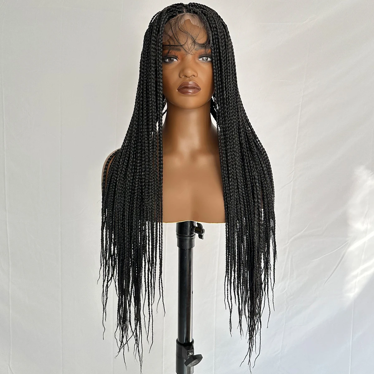 Braided Synthetic Hair Full Lace Wig 32 Inch Long Braided Wigs for Women High-Quality Braids in Black for Stylish Looks