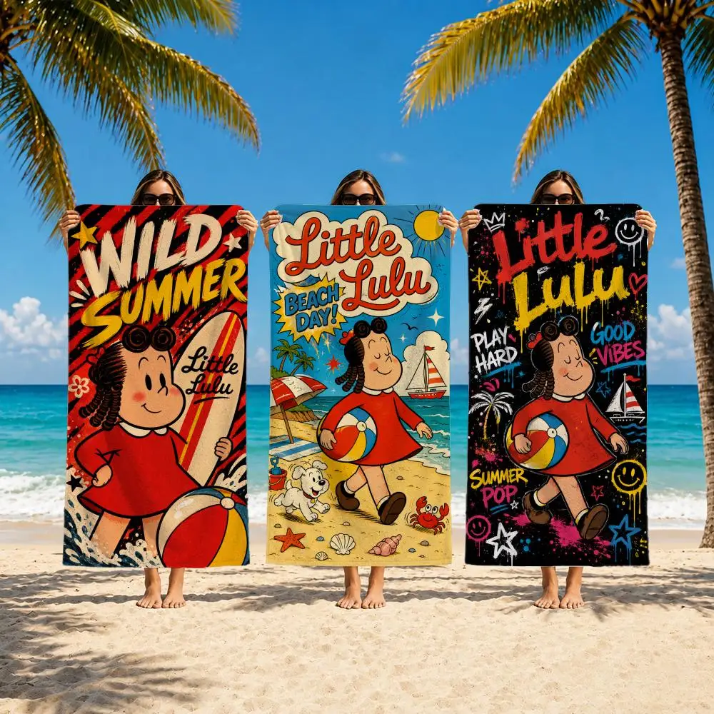 Cartoon L-Little Lulu Towel Towel Soft Pool Gift For Travel Gym Shower Camping Quick Dry Sports Large Beach Towels