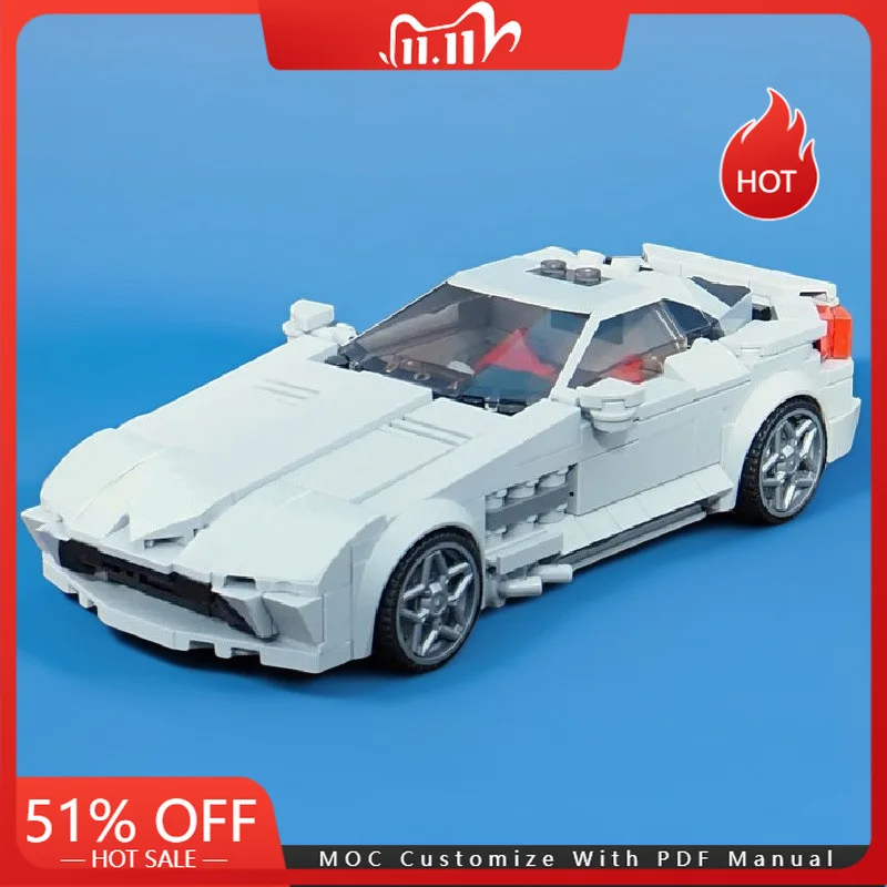 

400 деталей, светло-серый, технология, гоночный суперкар, модель Moc, строительные блоки, скоростной автомобиль, кирпичи, игрушки для детей и взрослых, рождественские подарки