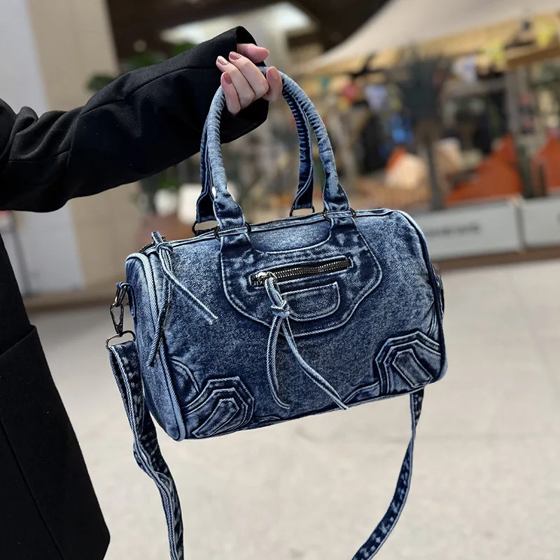 

Large Capacity Denim Handbag Women's 2025 New Retro Shoulder Messenger Bag Casual Tote Bag Women Handbags Designer Bags Luxury