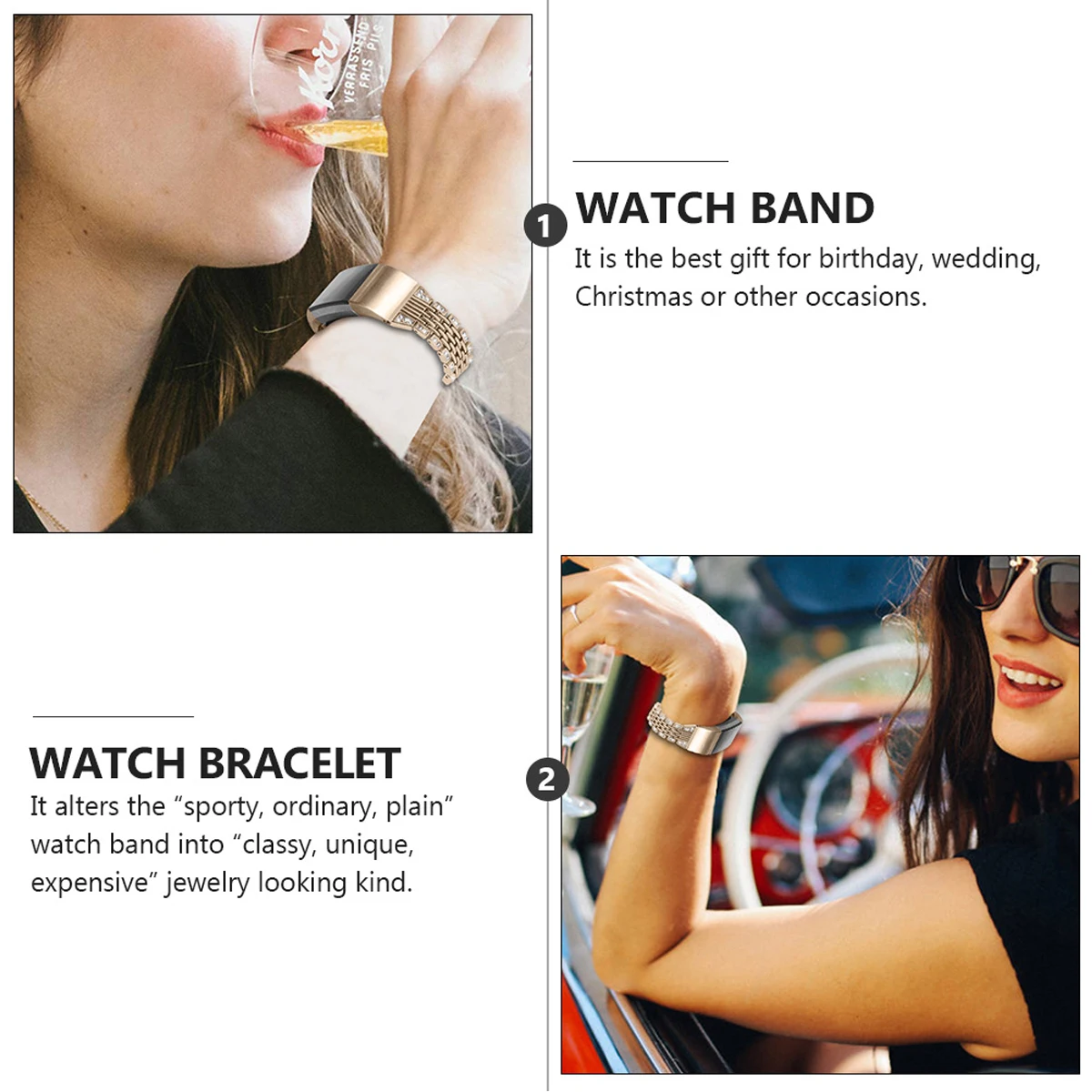 

Stainless Steel Chain Watch Bands For Men Women Replacement Metal Wristband Strap Alloy Fashion Lightweight Breathable Elegant