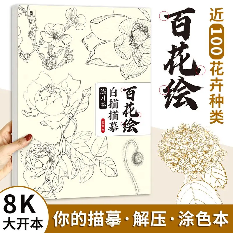 A Beginner's Guide to Chinese White Line Drawing: A Sketchbook of Flowers in White Line Drawing