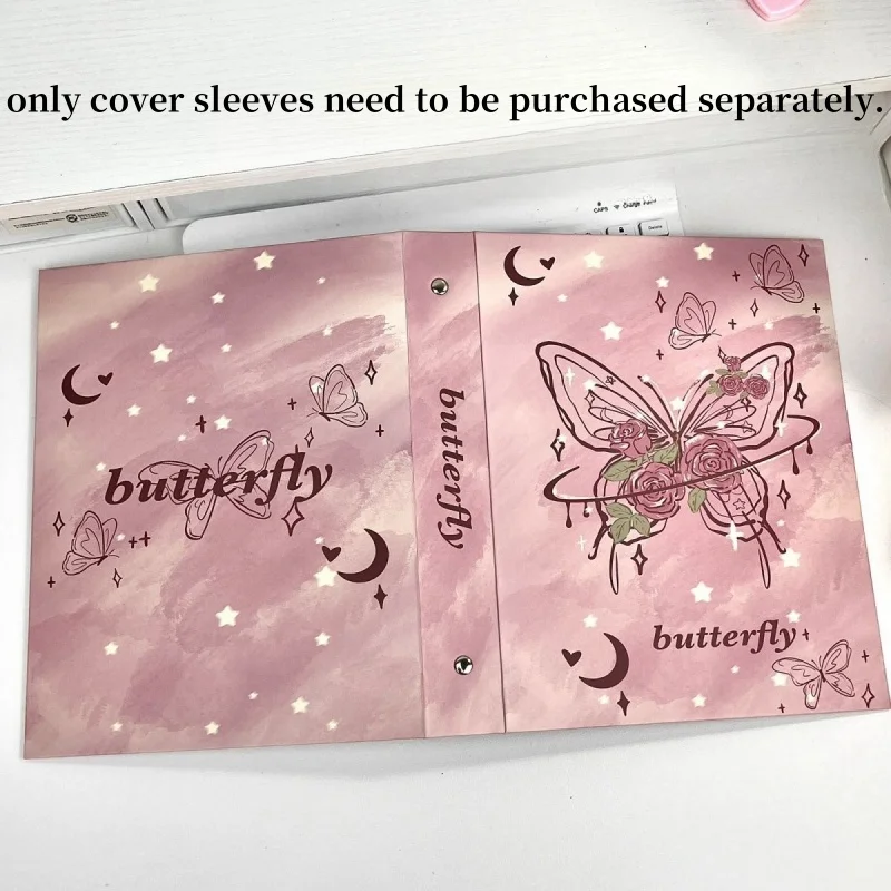 A5 Cute Butterfly Photo Card Album Loose-leaf Cover Super Hard Star Kpop Photo Album Photocards Binder Cover Collect Book School