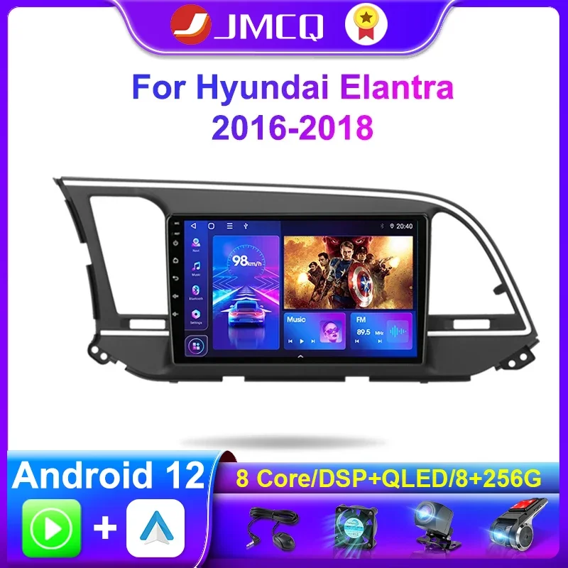 

JMCQ 2din Android For Hyundai Elantra 6 2016-2018 Car stereo Radio Multimidia Video Player Navigation GPS DSP Carplay 2 din