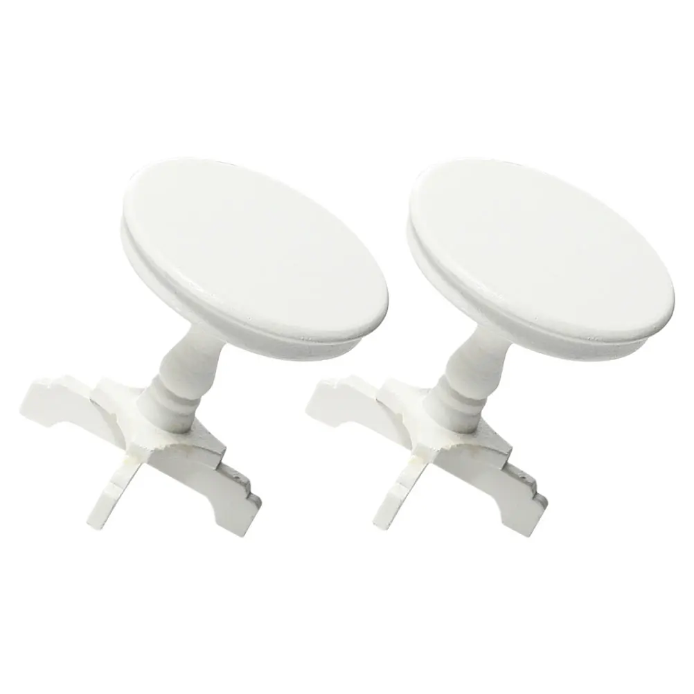 Mini Table ronde décorative pour maison de poupée, 2 pièces, meubles de bureau, salle à manger, jardin féerique, Miniature en bois