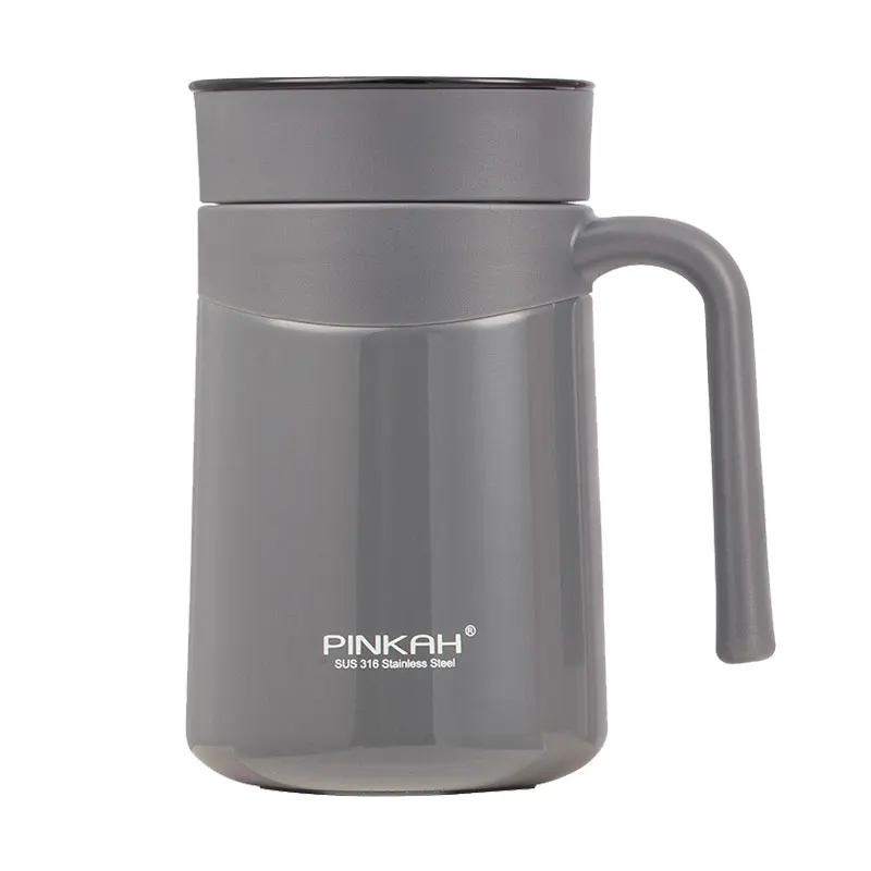 

330ML Vacuum Flask Large-capacity Stainless Steel Heat Preservation Cup Coffee Office Tea Water Separation Strap Handle Cup