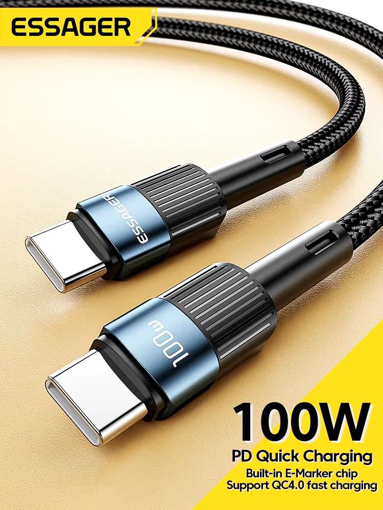 Essager Kabel USB C do typu C PD100W 60W Szybkie ładowanie Przewód USB-C Ładowarka Przewód do transmisji danych Macbook Samsung Xiaomi Kabel typu C 3M — zdjęcie produktu 7