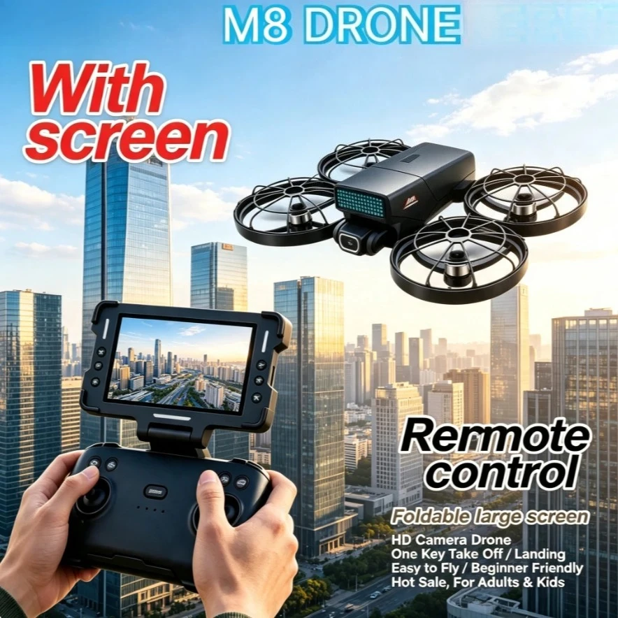 Original M8 GPS Foldable Drone 8K Dual Camera 5G FPV Brushless Optical Flow Obstacle Avoidance Screen RC Quadcopter