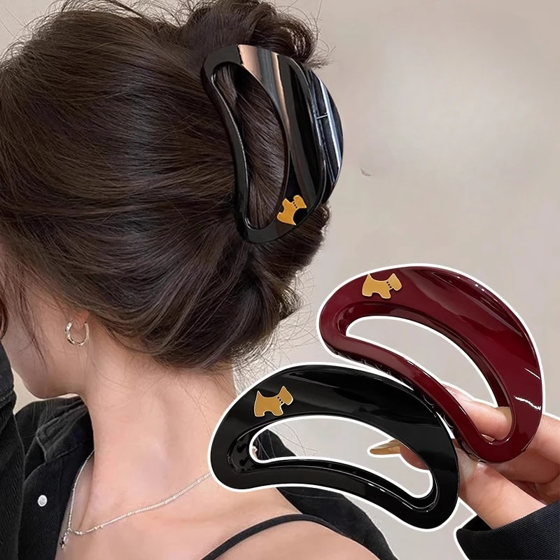 

2025 New! Ankola-style Red Headgear with Red Acetate Grab Clip High-end Large Hair Volume Shark Clip for Women