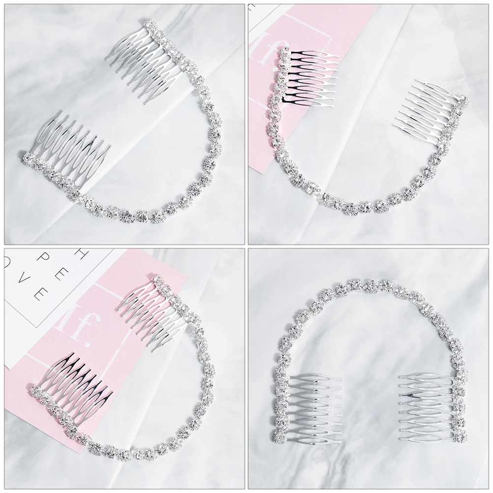 

Crystal Hair Adornment Bridal Headdress Crystal Hair Comb Hairpin Hairpin Stylish Alloy For Parties