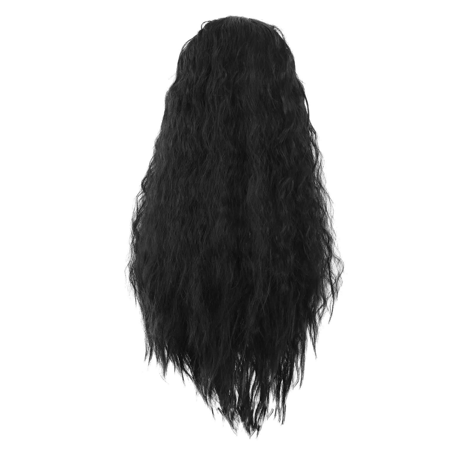 1pc Women'S Wig Headpiece High Temperature Silk Chemical Fiber Wig Black Long Curly Hair Style Cosplay Scene Popular Network