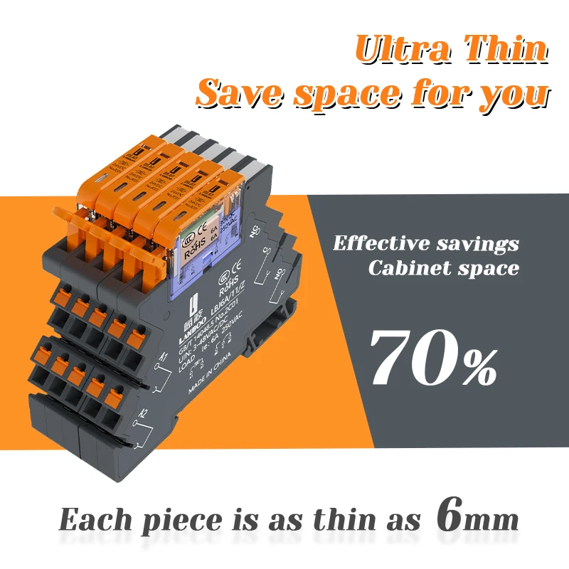 LANBOO Thin Style 6mm DIN Rail Mounting Relay Modules Complete Supply for Electronics And Automation
