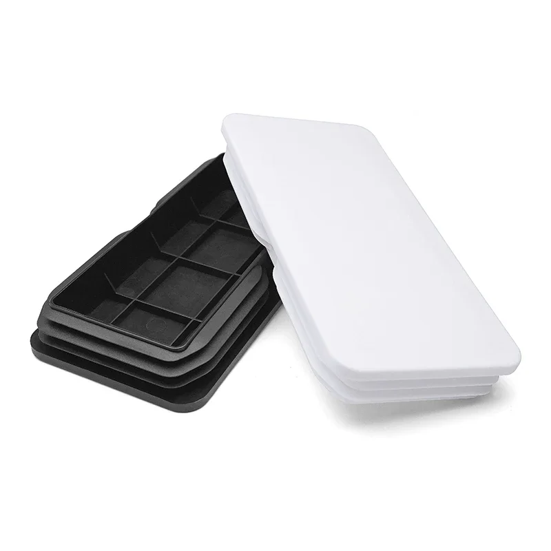 검정색 사각형 플라스틱 블랭킹 엔드 캡 파이프 플러그 가구 내부 플러그 커버 13x13mm ~ 200x200mm