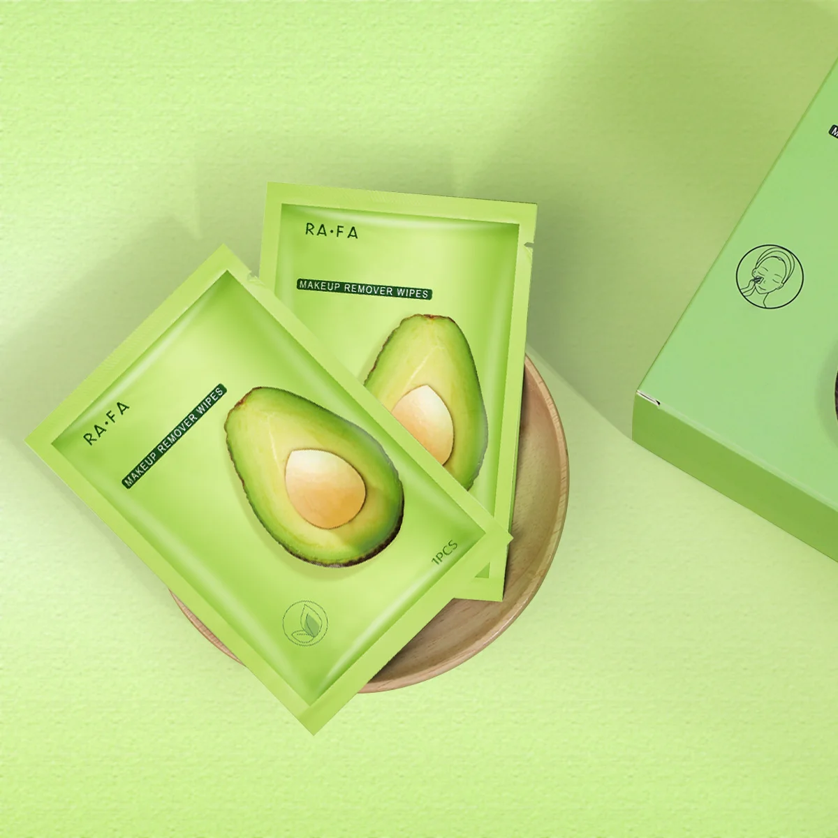 1/2/3 Box of Avocado Makeup Remover Wipes, Gently Remove Makeup and Deeply Clean Facial Skin, Individually Packaged.