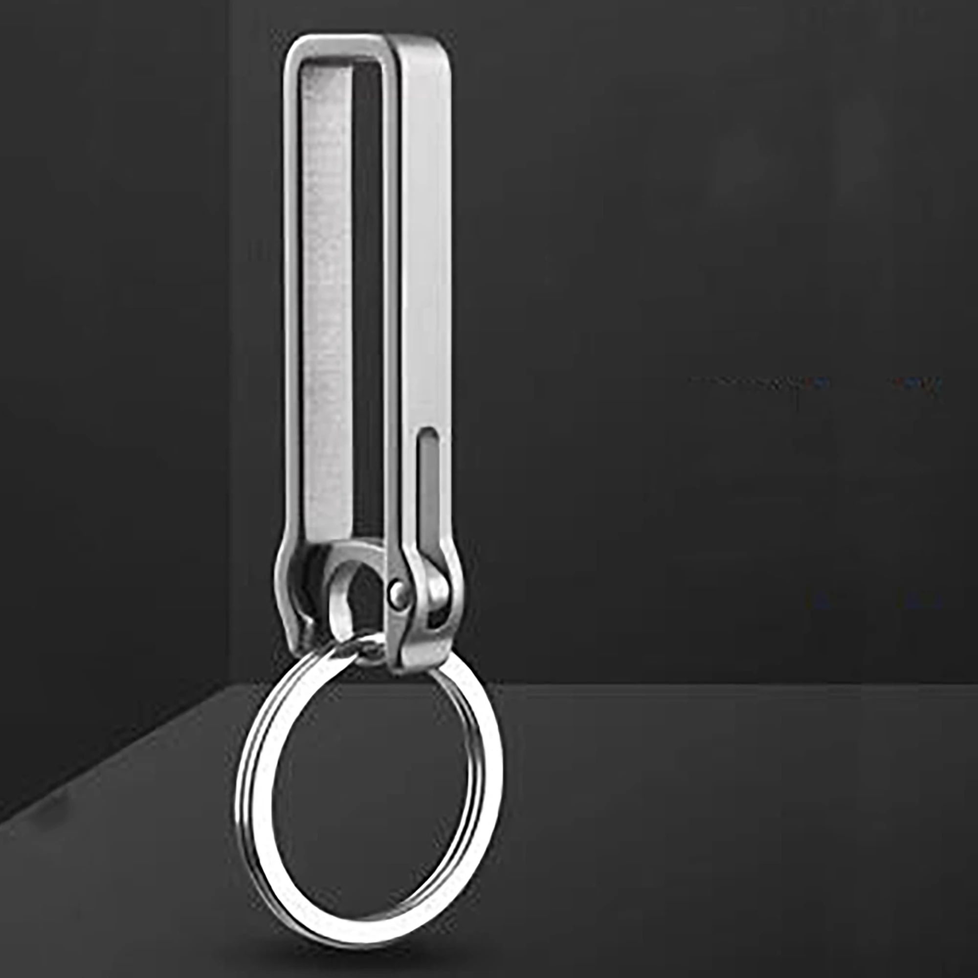 Unique CNC made TC4 Ti titanium quick release detachable safety belt clip keychains Key ring Hook DIY EDC housewarming gift