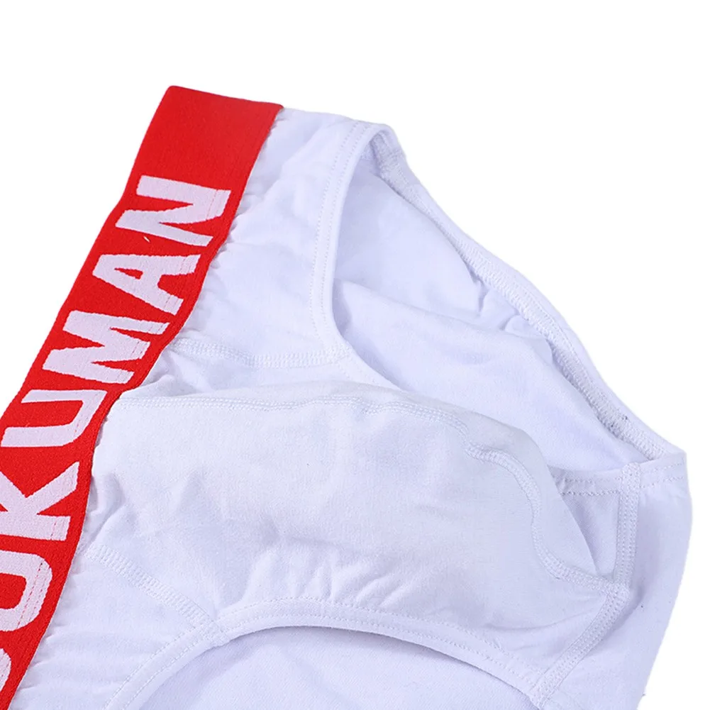 Men Cotton Blend Soft Briefs Breathable Sweat Absorption Bulge Pouch Sports Fashion Letter Triangle Underwear