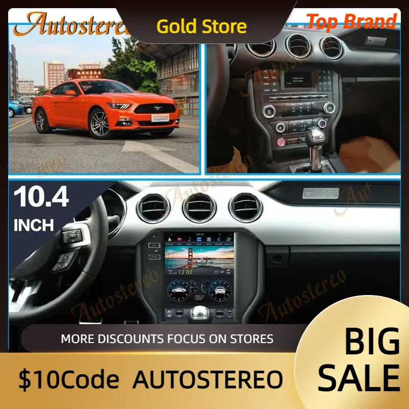 

Carplay Android 13 Tesla Style Car GPS Navigation For Ford Mustang 2015-2021 Stereo Car Radio Head Unit Multimedia Player
