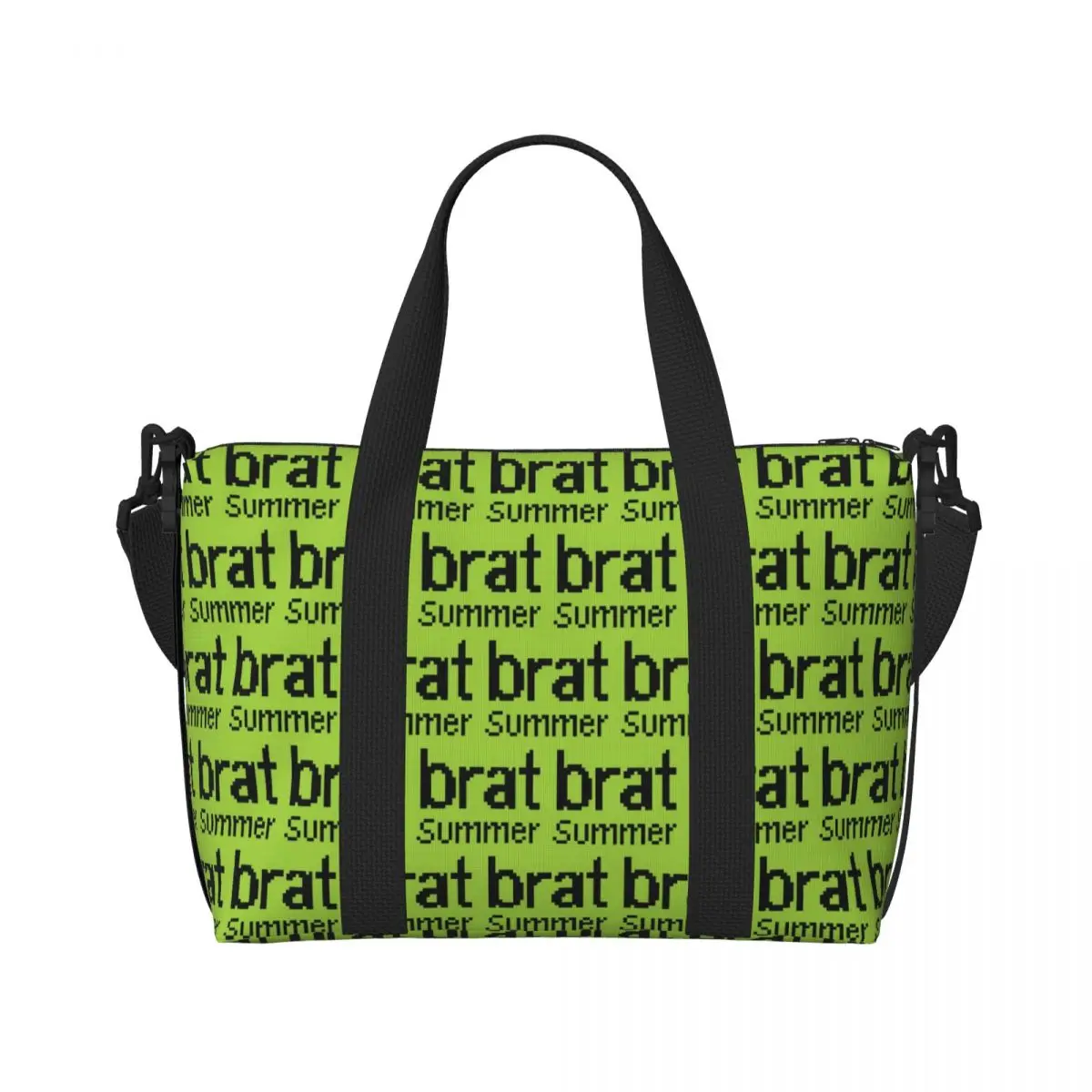 Custom British Singer C-Charli XCX Beach Tote Bag Women Extra Large Gym Carry On 2024 Brat Album Travel Shopping Bags