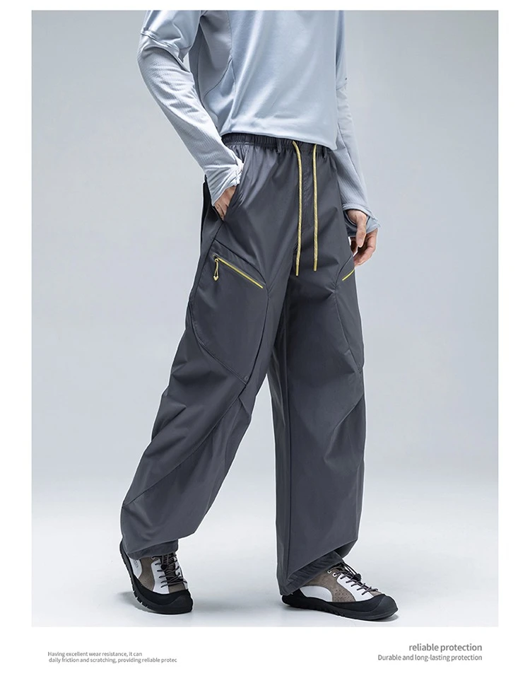 Unisex Wasserdichte Cargohose – Wandelbarer Straight/Jogger-Schnitt, 3D-Schnitt Reflektierende Reißverschlusstaschen, Urban & Leichte Outdoor-Bekleidung – Detail 5