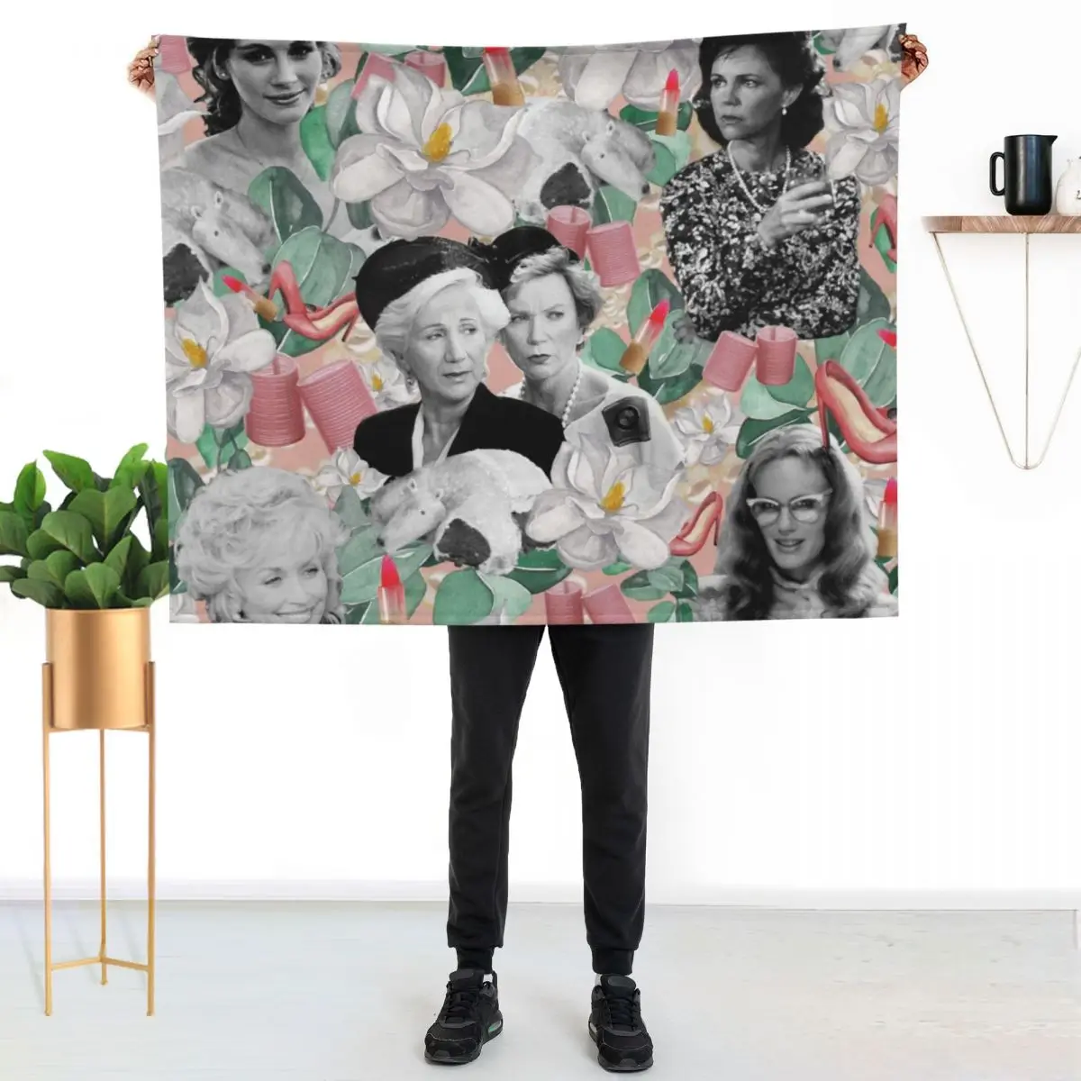 

Steel Magnolias Southern Charm Collage Throw Blanket Lightweight Warm Blanket for Travel Camping