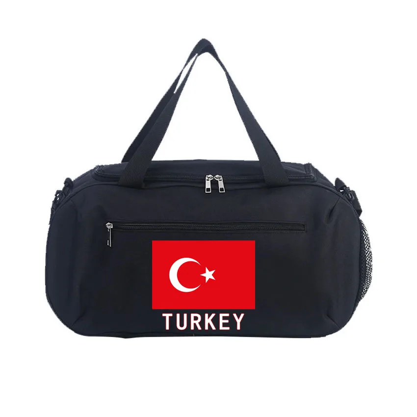 

Sport Fitness Duffel Bag with Shoes Pack Gym Yoga Handbag Dry Wet Outdoor Hiking Camping Climbing Pouch TURKEY Flag Printed Bag