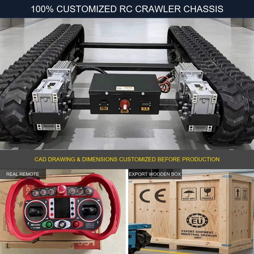 Agricultural RC Crawler Chassis, Dual Independent Rubber Track System for Tractor Dumper Modifi ion