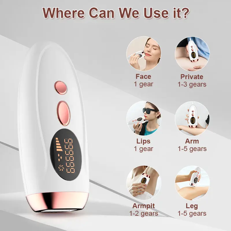 Women Painless Hair Removal Home Use Devices Body Bikini IPL Pulses Permanent Laser Epilator 999,999 Flashes Depilator