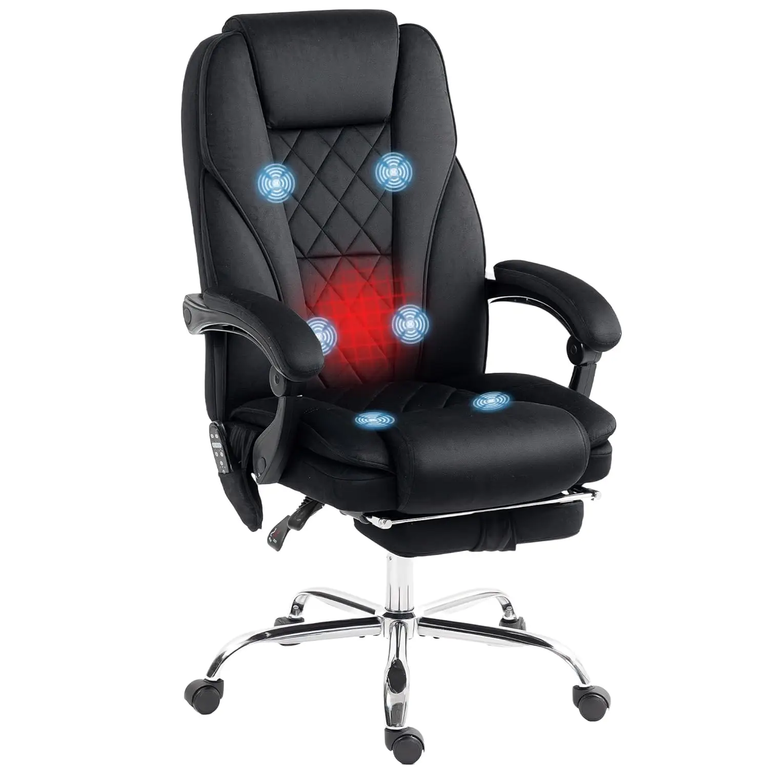 

Massage Office Chair with Foot Rest, Executive Computer Desk Chair with 6 Vibration Point and Heat, Reclining, Customized