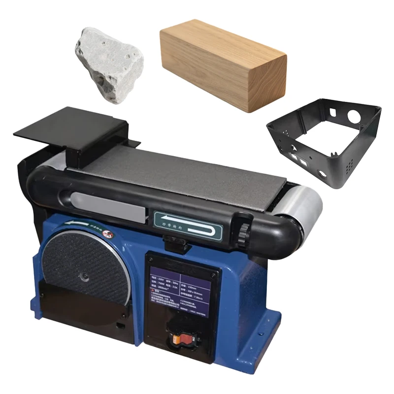 220V/50Hz Multifunctional  Polishing Grinder Abrasive Sanding Machine  Desktop Belt Machine Woodworking Polishing Grinder