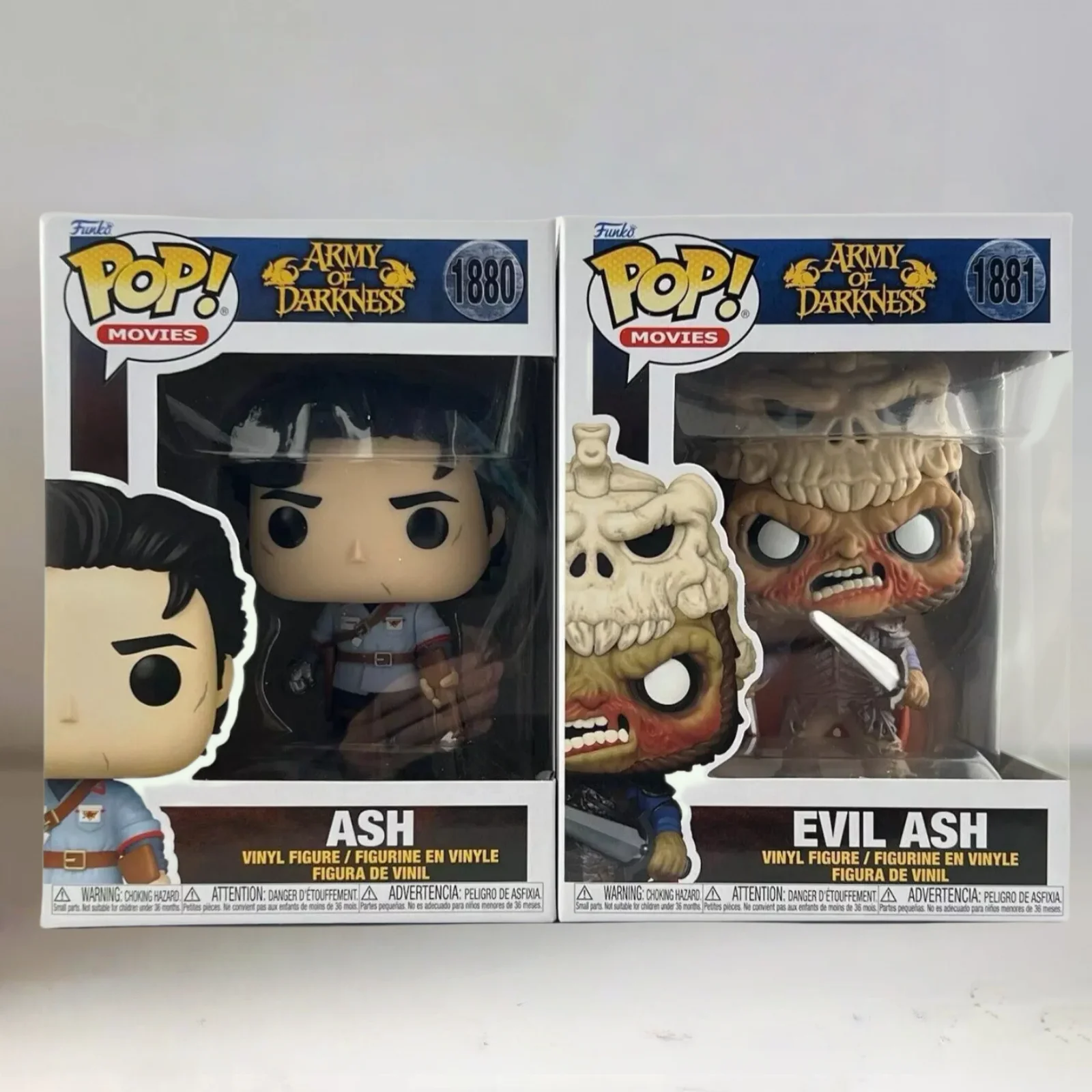 

The Evil Dead 3 Army of Darkness Funko Pop! Ash with Boomstick 1880 Evil Ash with Swords 1881 Figure Limited Edition Toy Gift