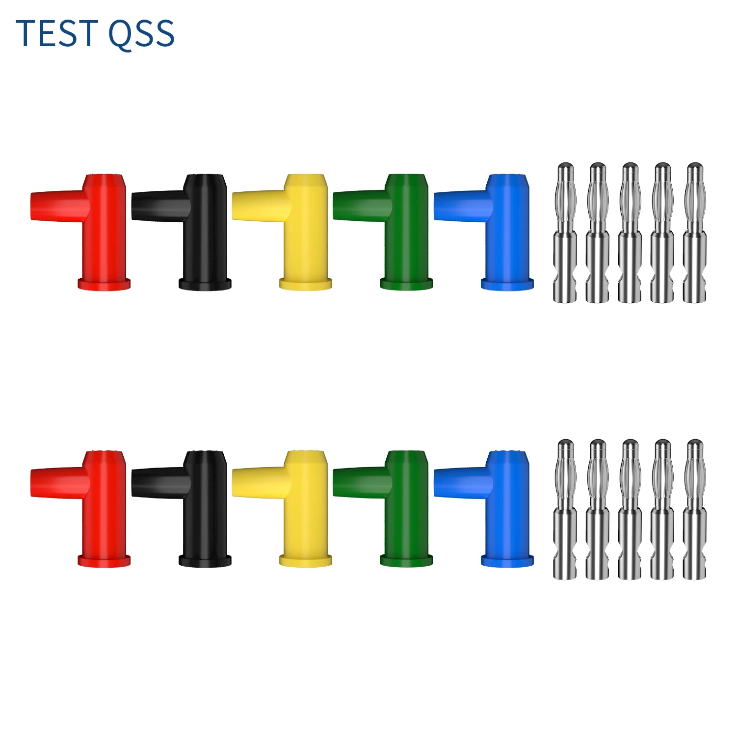 

QSS 10PCS 4MM Gun Type Stackable Banana Plug Male Terminal Electrical Connectors DIY Tools for DIY Projects