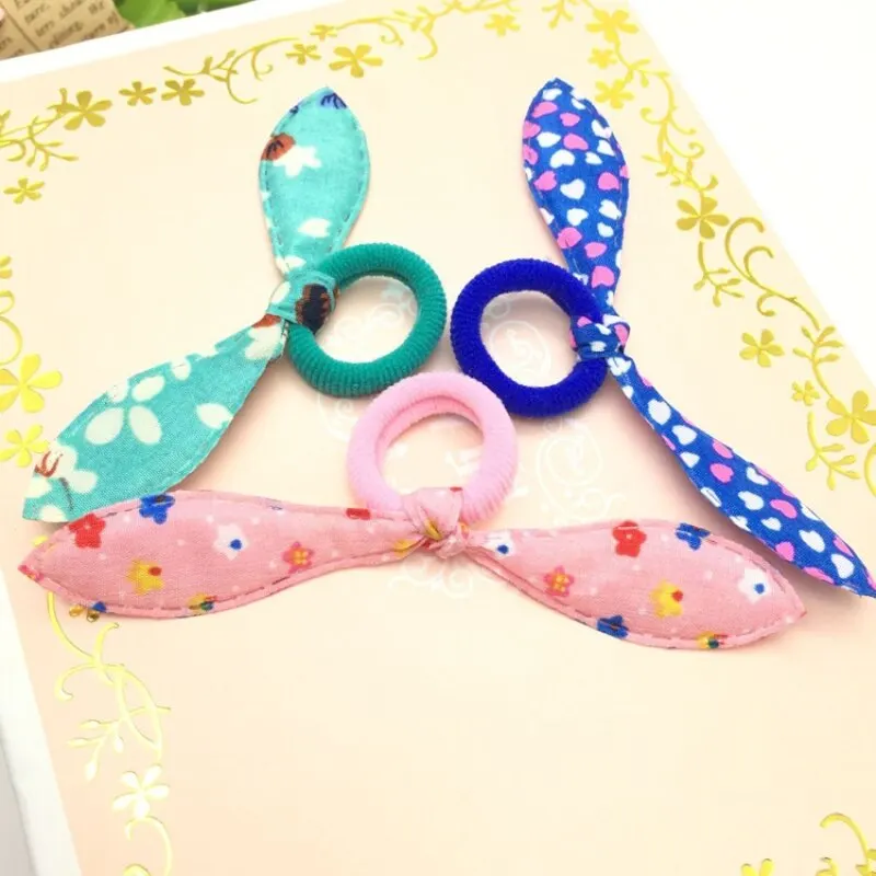 Bunny Ears Rubber Band Adults And Children Are Suitable For Nylon Leather Band 24 Random Color Mix