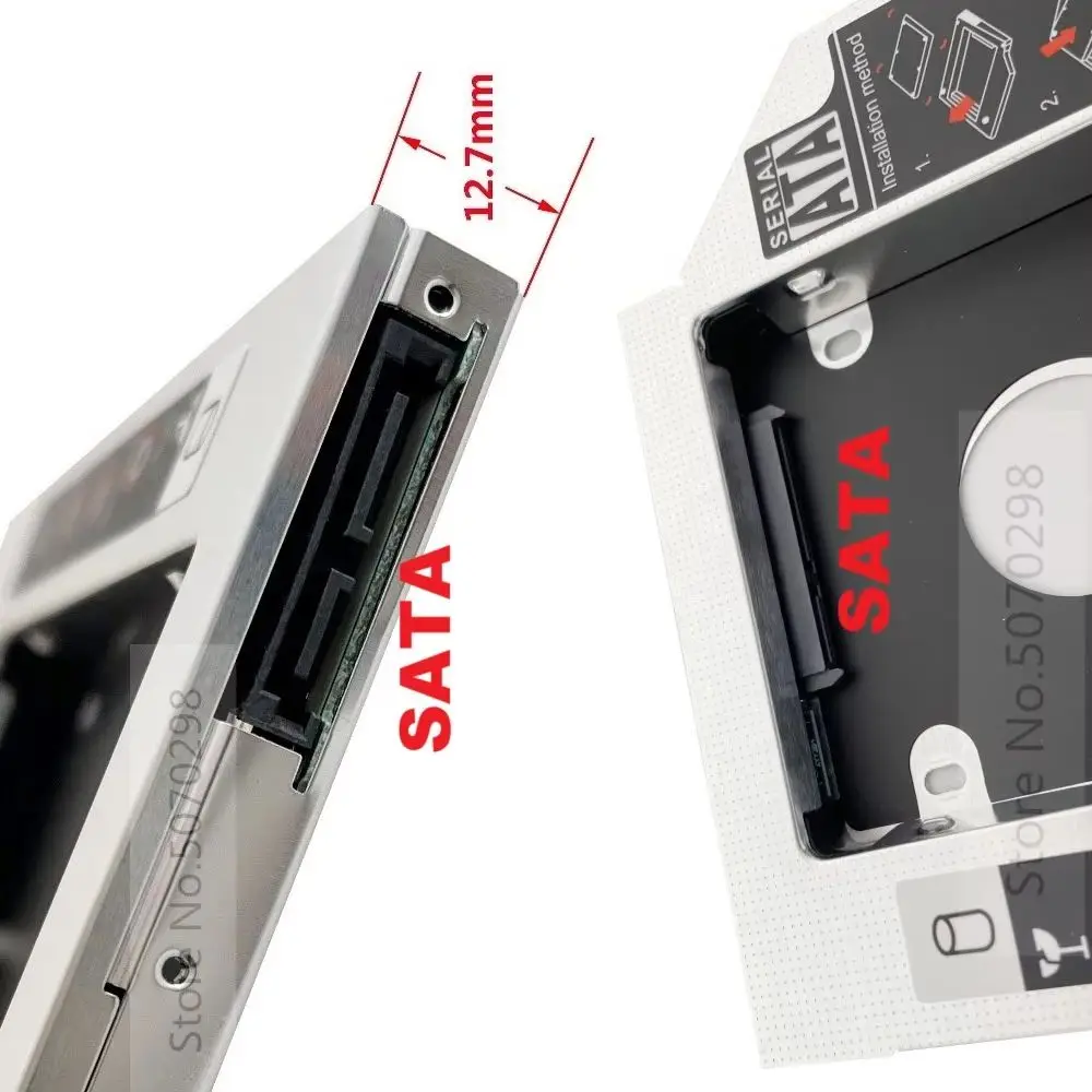 

with Matched Bezel Cover 12.7mm 2nd 2.5 SATA Hard Drive HDD SSD Optical bay Caddy Frame Tray Bracket for Lenovo G490 G400 G410