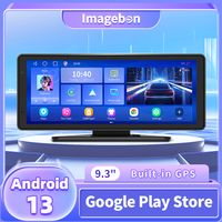 Imagebon 9.3″ Android 13 Rearview Mirror Camera with Google Play Store Wireless CarPlay & Android Auto Youtube Dashboard DVR